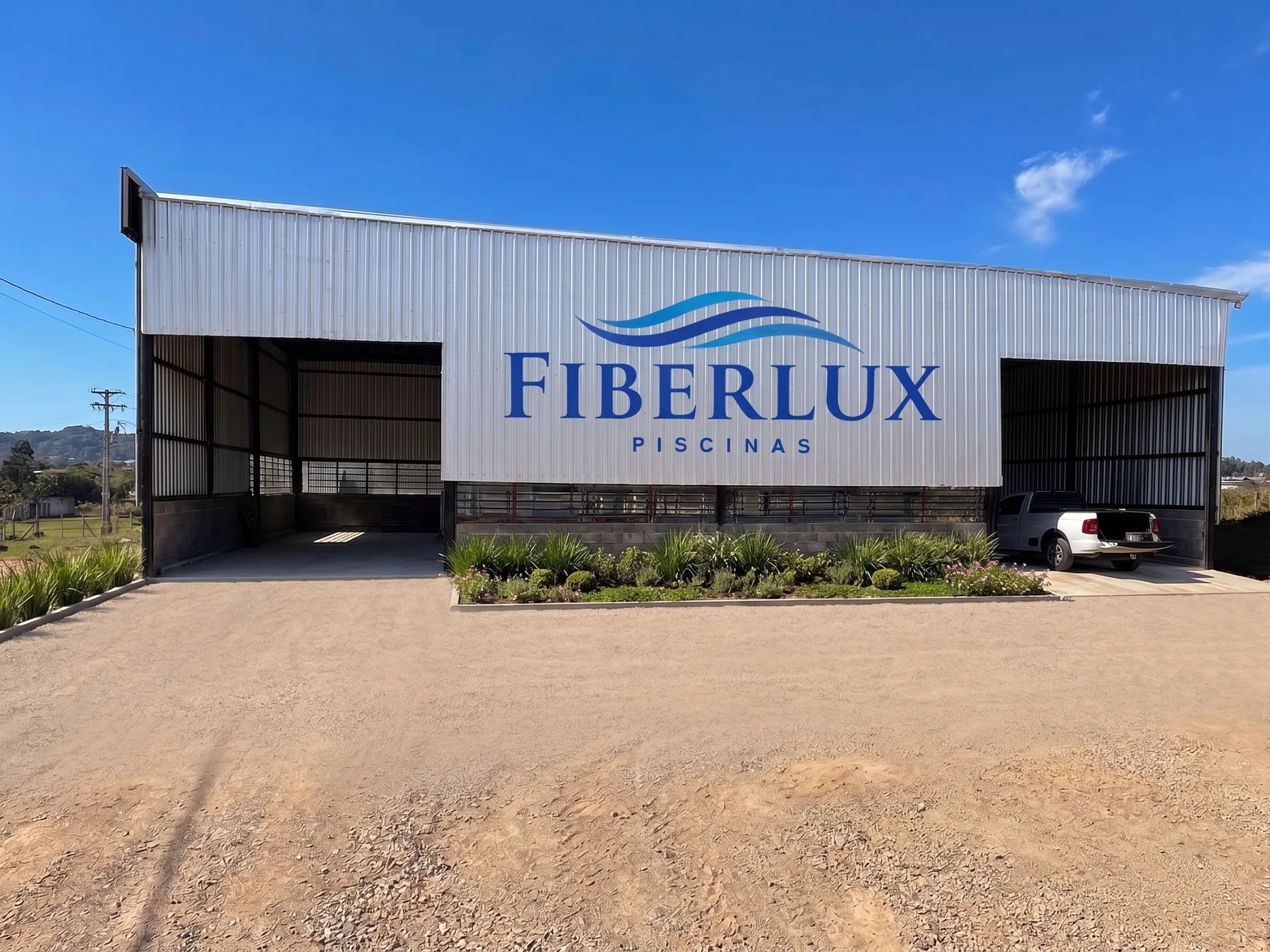 Fachada da fábrica Fiberlux
