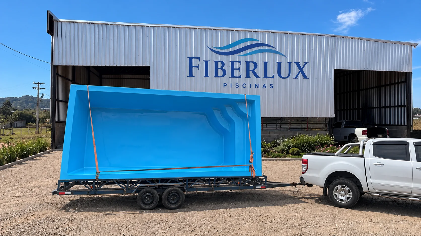 Piscina Fiberlux na fábrica